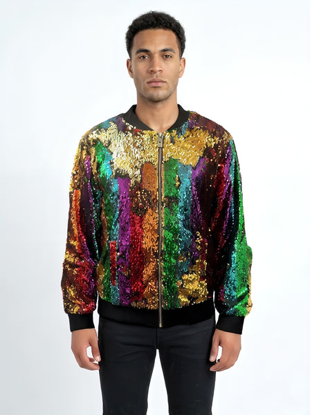 Any Old Iron Men's Rainbow Bomber Jacket