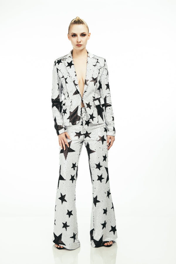 Any Old Iron Sparkle Star White Trousers