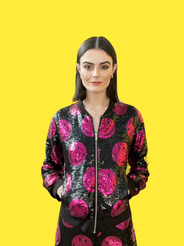 Any Old Iron x Smiley Pink Bomber Jacket