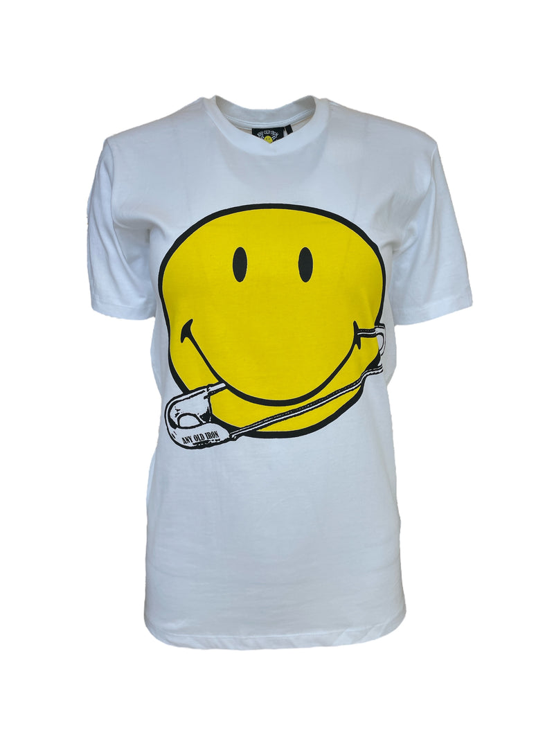 Any Old Iron x Smiley Pierced White T-Shirt