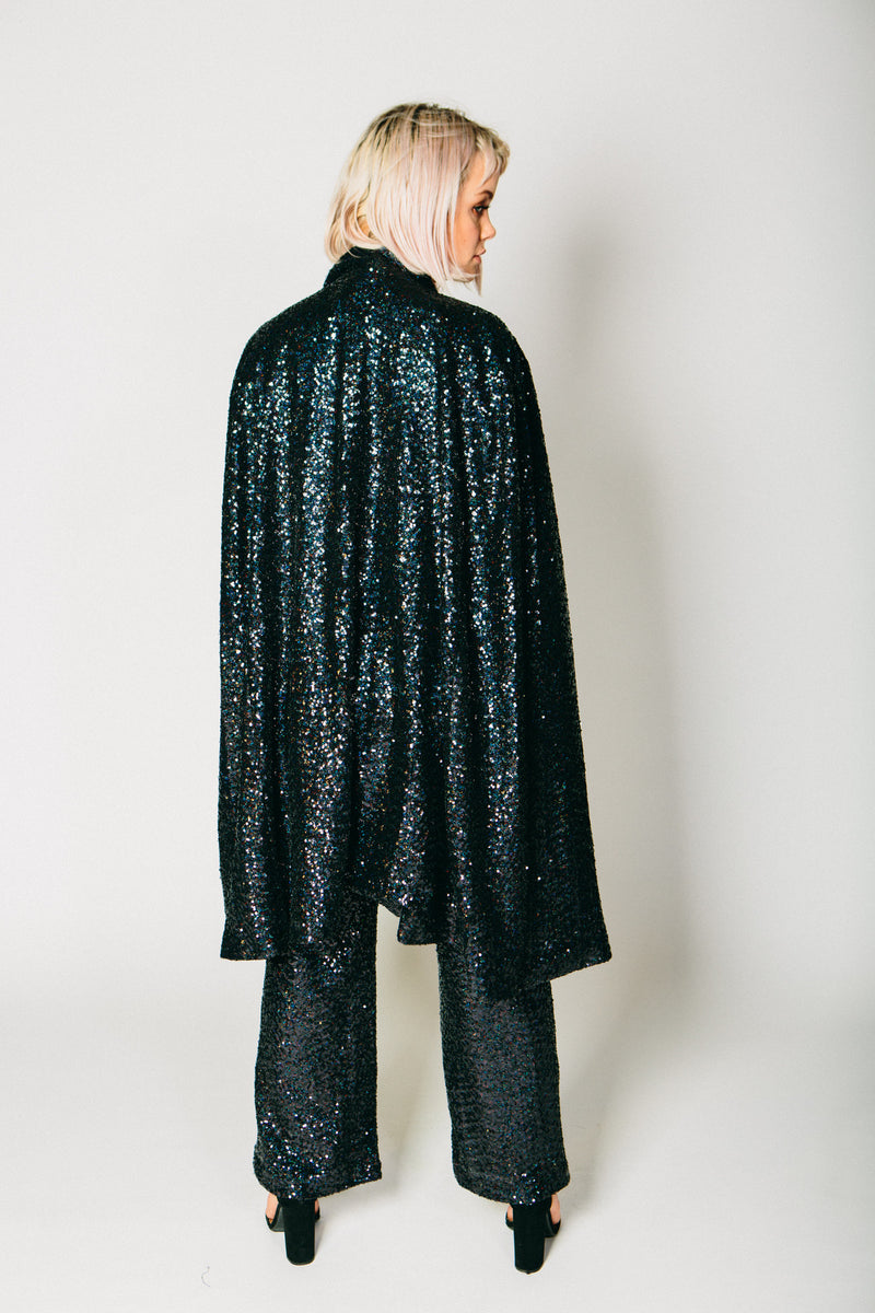 Any Old Iron Black Sequin Cape , Womans Jackets - ANY OLD IRON,  - 3