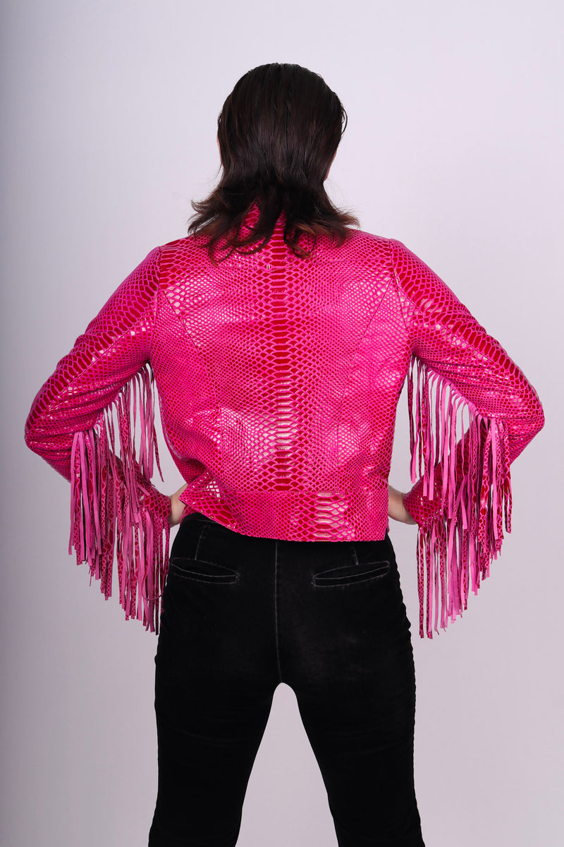 Any Old Iron Pink Python Moto