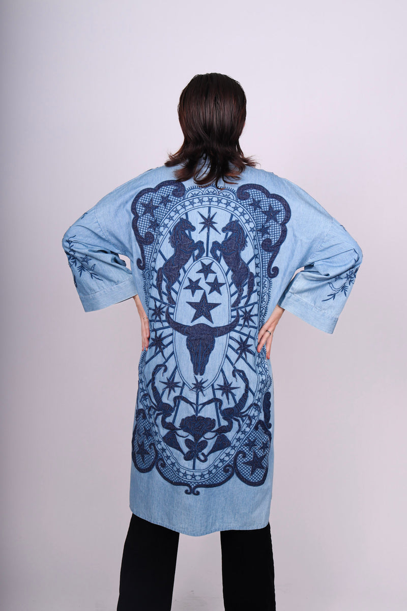 Any Old Iron Wild Horses Denim Duster