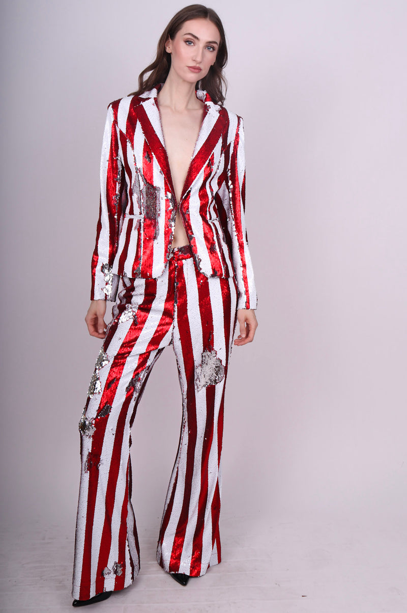 Any Old Iron Red Stripped Suit