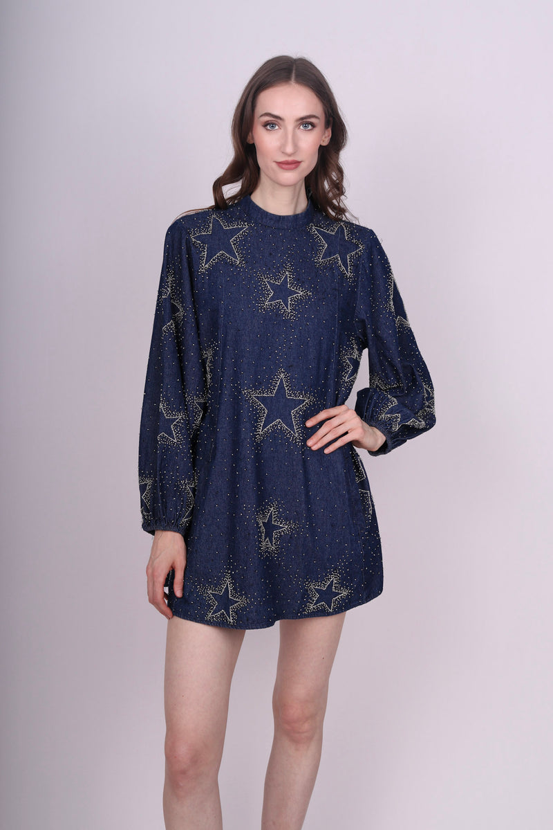 Any Old Iron Starburst Denim Dress