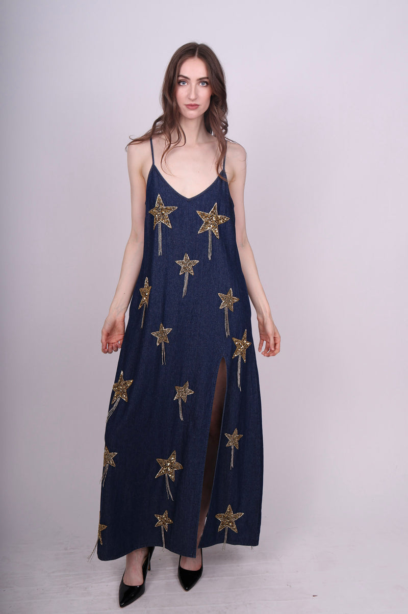 Any Old Iron Denim Golden Star Dress