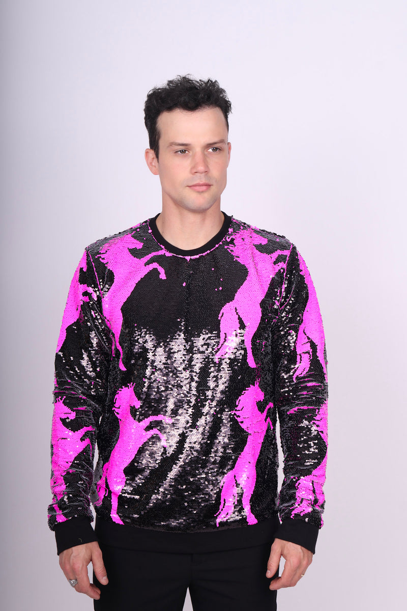 Any Old Iron Men's Pink Horse Sweatshirt