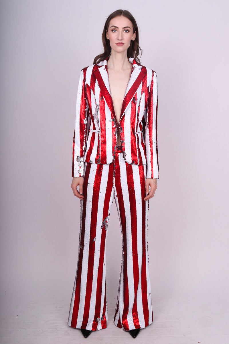 Any Old Iron Red Stripped Suit
