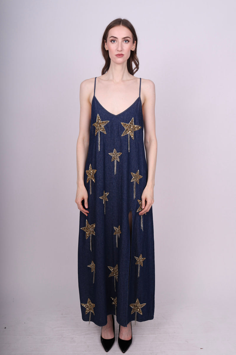 Any Old Iron Denim Golden Star Dress