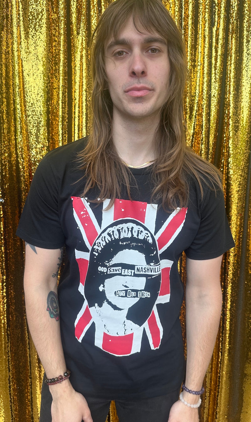 Any Old Iron - Camiseta para hombre, diseño de God Save East Nashville