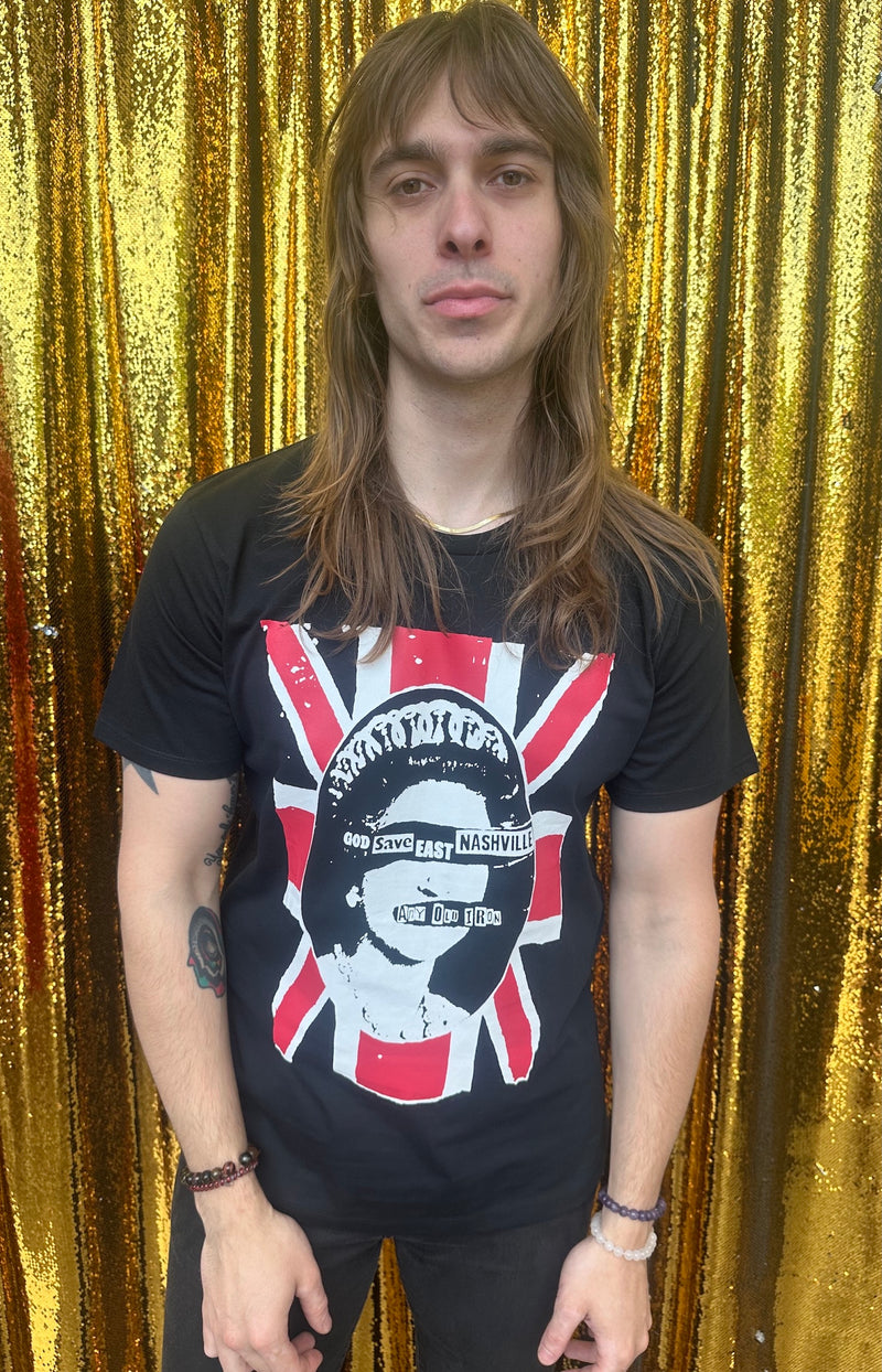 Any Old Iron - Camiseta para hombre, diseño de God Save East Nashville