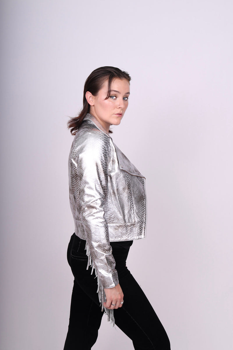 Any Old Iron Silver Croc Moto