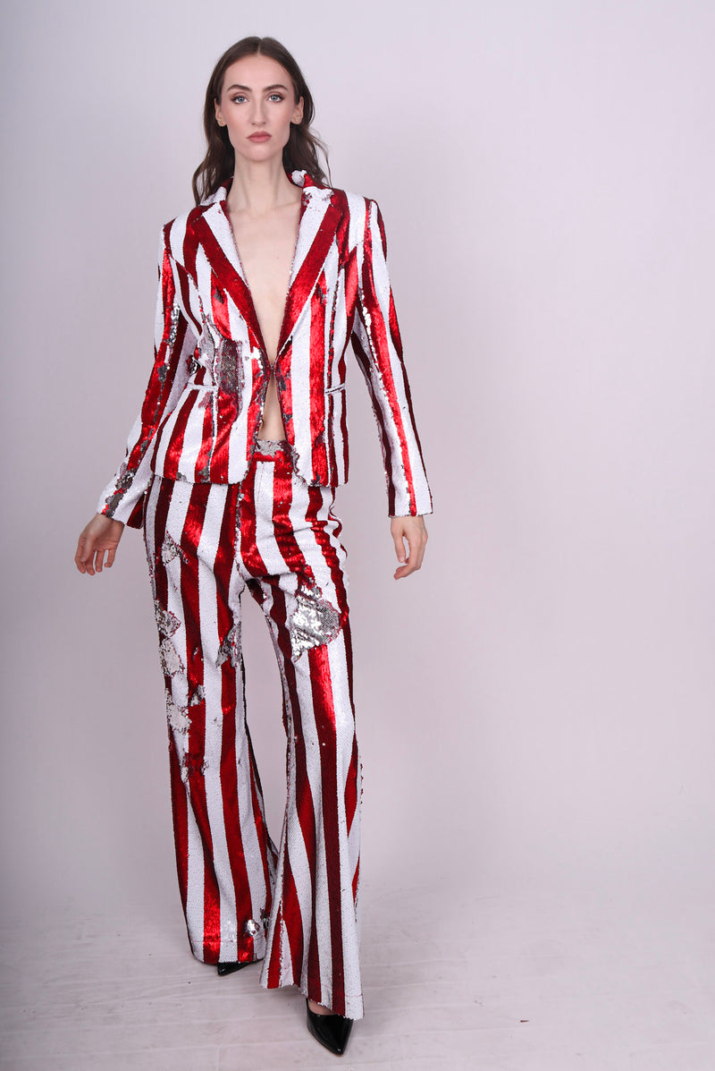 Any Old Iron Red Stripped Suit