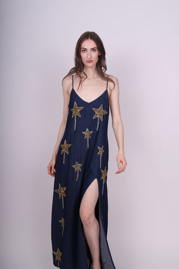 Any Old Iron Denim Golden Star Dress
