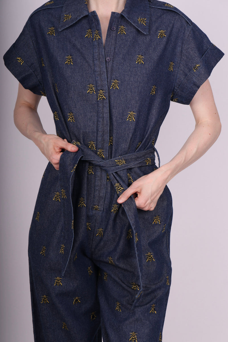 Any Old Iron Wasp Denim Jumpsuit