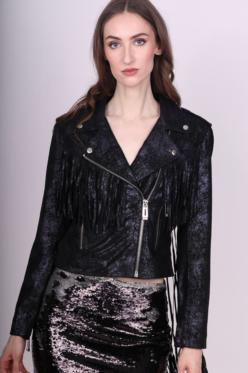 Any Old Iron Super Starstruck Fringe Moto Jacket