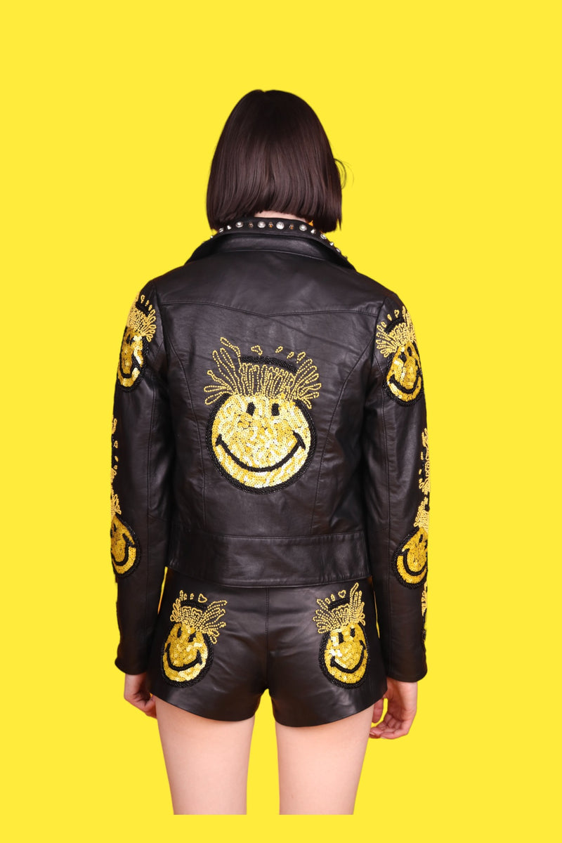 Any Old Iron x Smiley Mind Blown Leather Moto