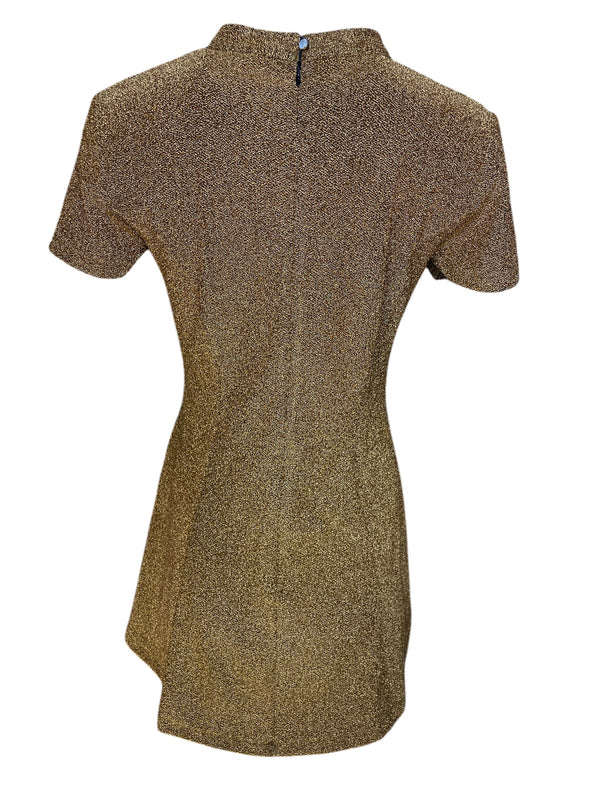 Any Old Iron Gold Shiny Short Dress