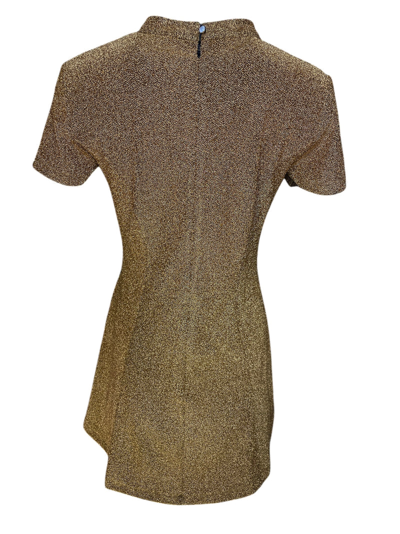 Any Old Iron Gold Shiny Short Dress