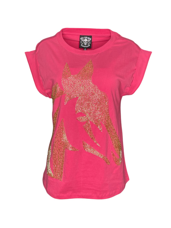 Any Old Iron Pink Horse Head T-Shirt
