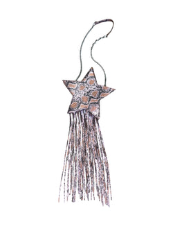 Any Old Iron Pink Snake Star Fringe Bag