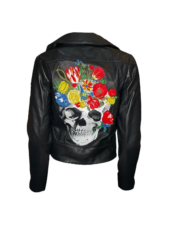 Any Old Iron Flower Skull Moto