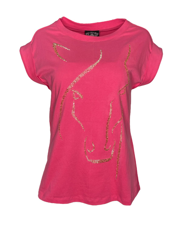 Any Old Iron Pink Horse Face T-Shirt
