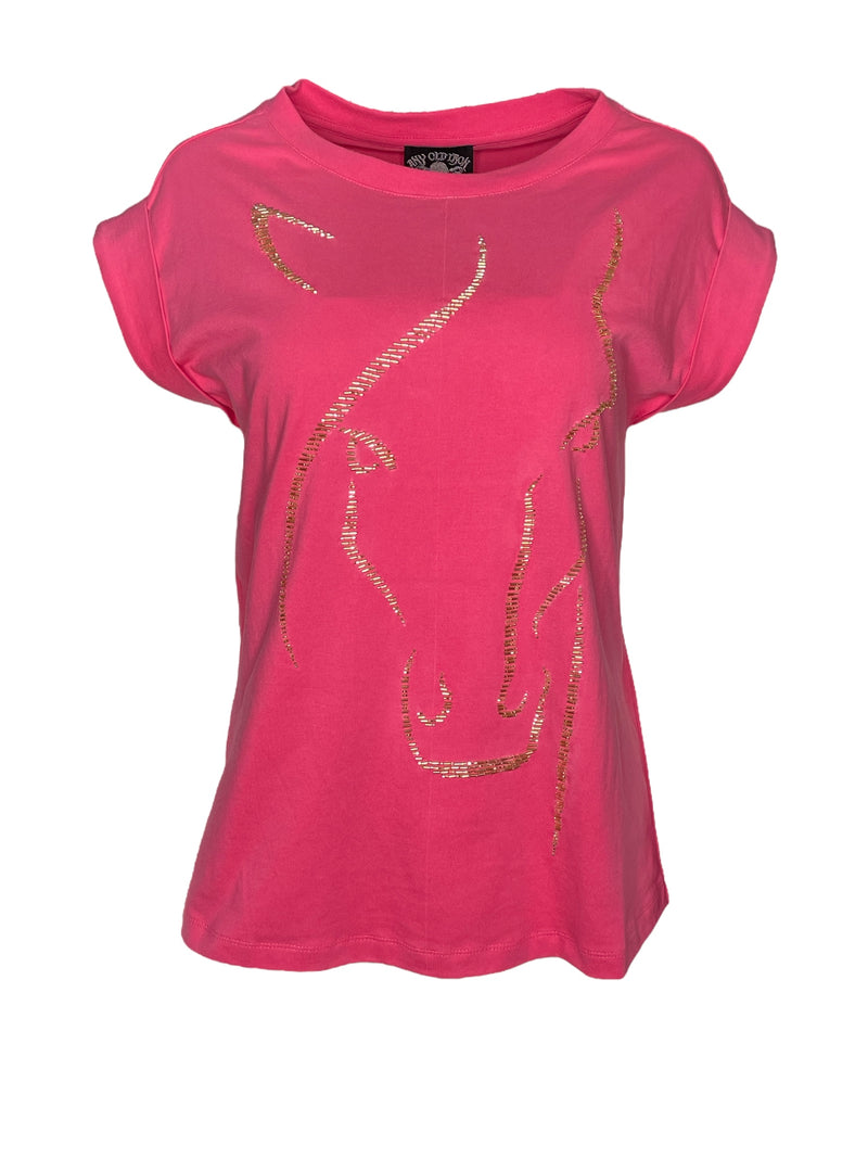 Any Old Iron Pink Horse Face T-Shirt