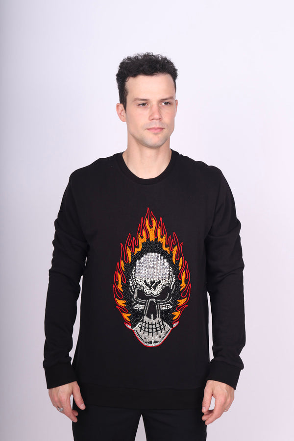 Any Old Iron Men's Skull Fire Sweatshirt