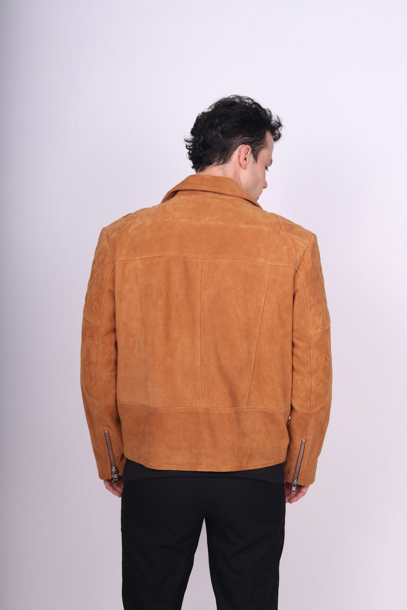 Any Old Iron Men's Suede Moto Jacket