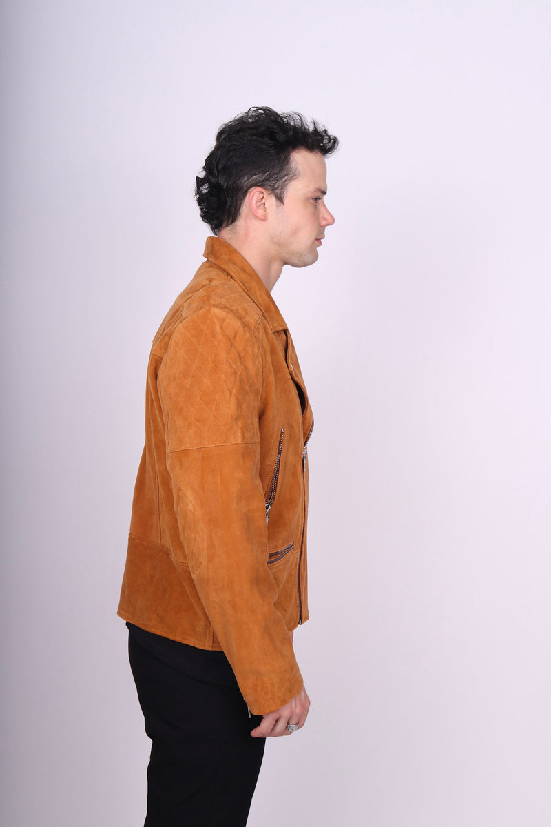 Any Old Iron Men's Suede Moto Jacket