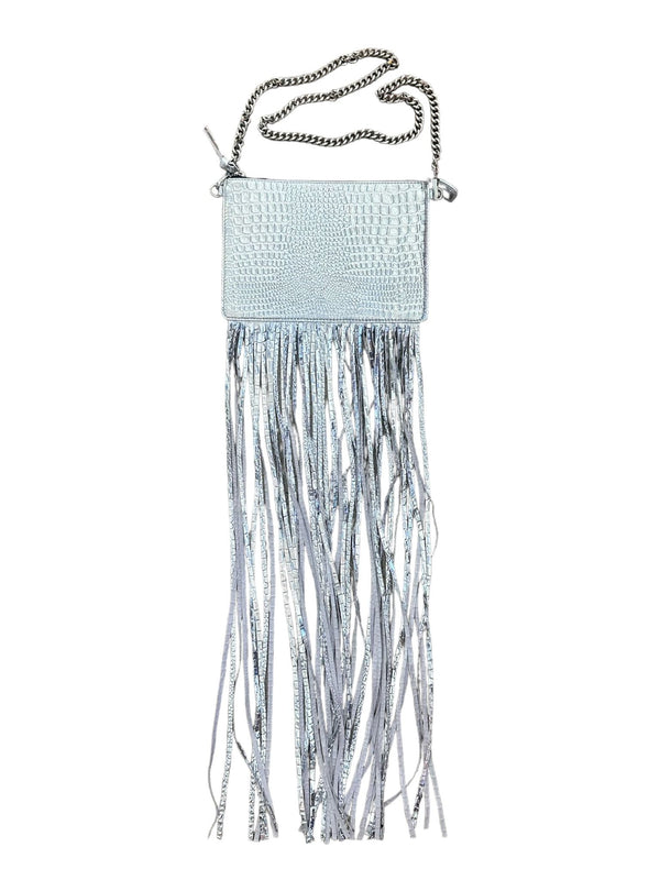 Any Old Iron Silver Croc Bag