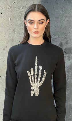 Any Old Iron Skull Finger Sweatshirt