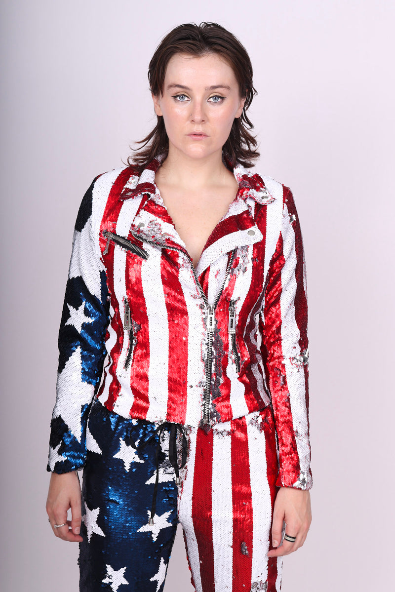 Any Old Iron Stars and Stripes Moto Jacket