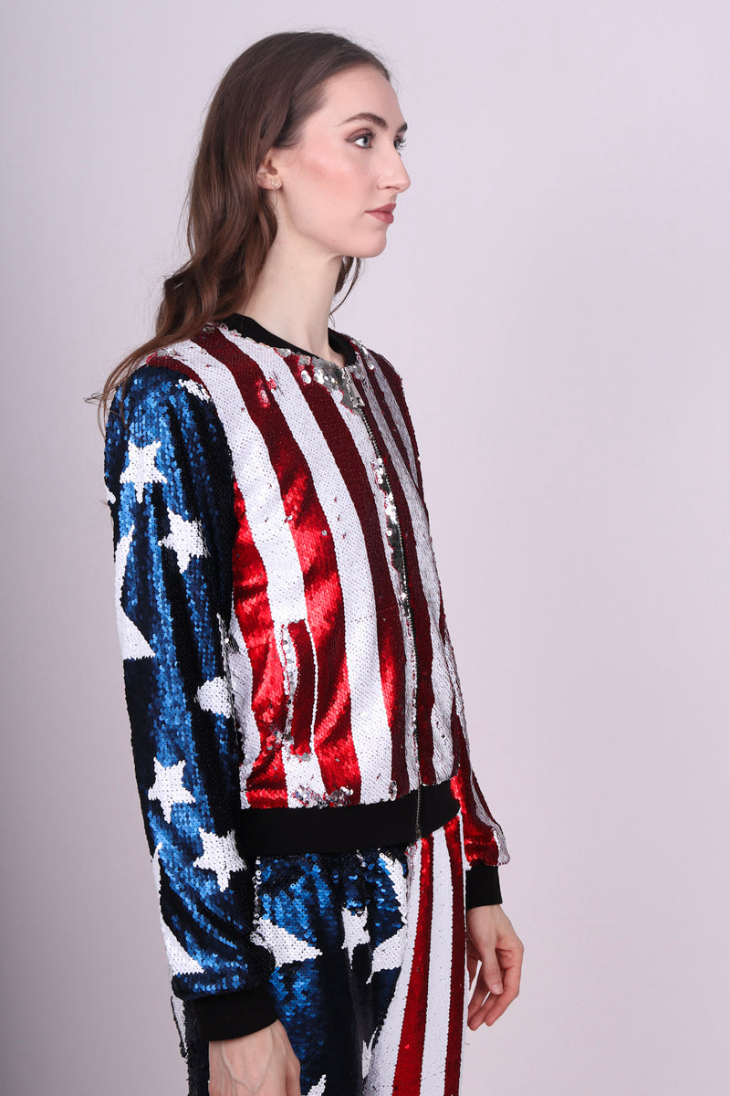 Any Old Iron Stars and Stripes Bomber Jacket