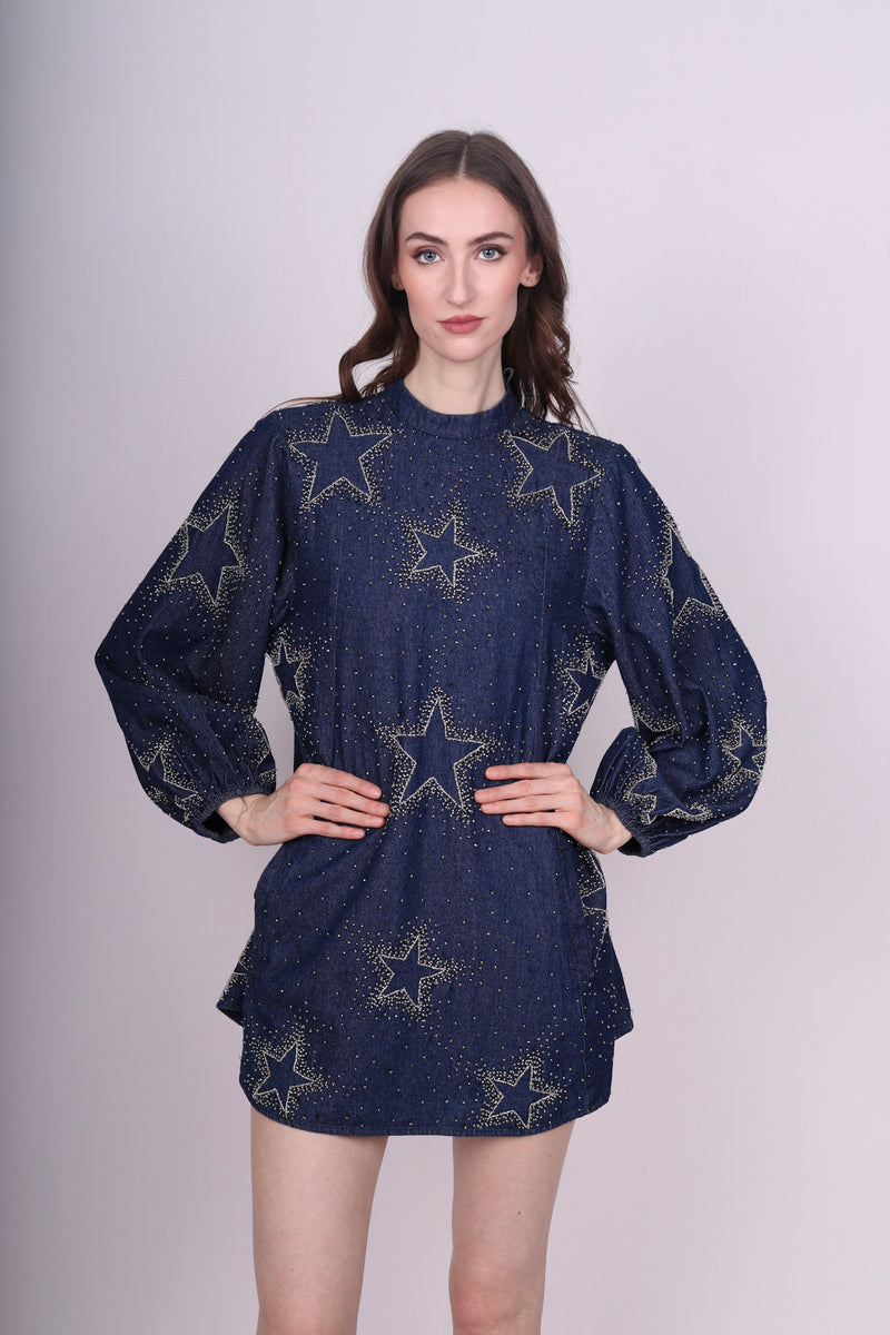 Any Old Iron Starburst Denim Dress