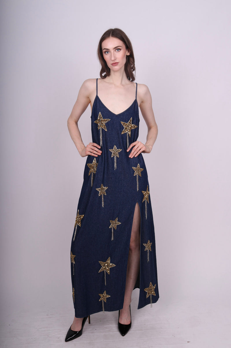 Any Old Iron Denim Golden Star Dress