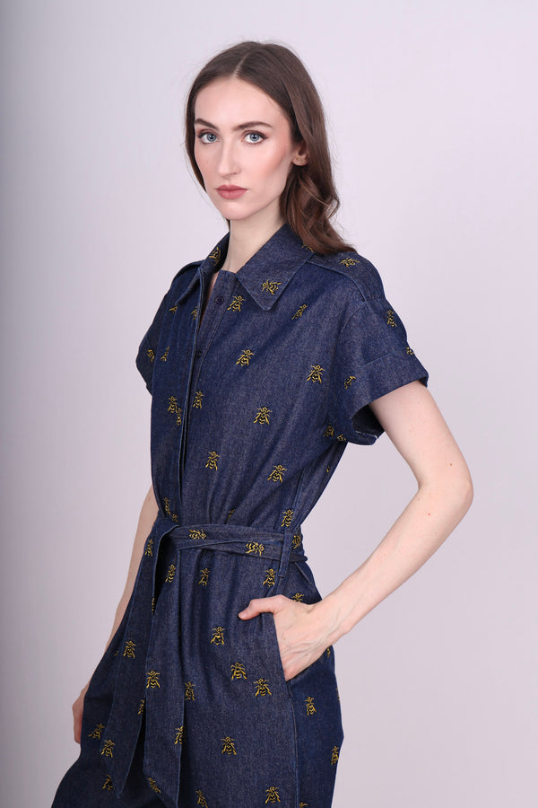 Any Old Iron Wasp Denim Jumpsuit