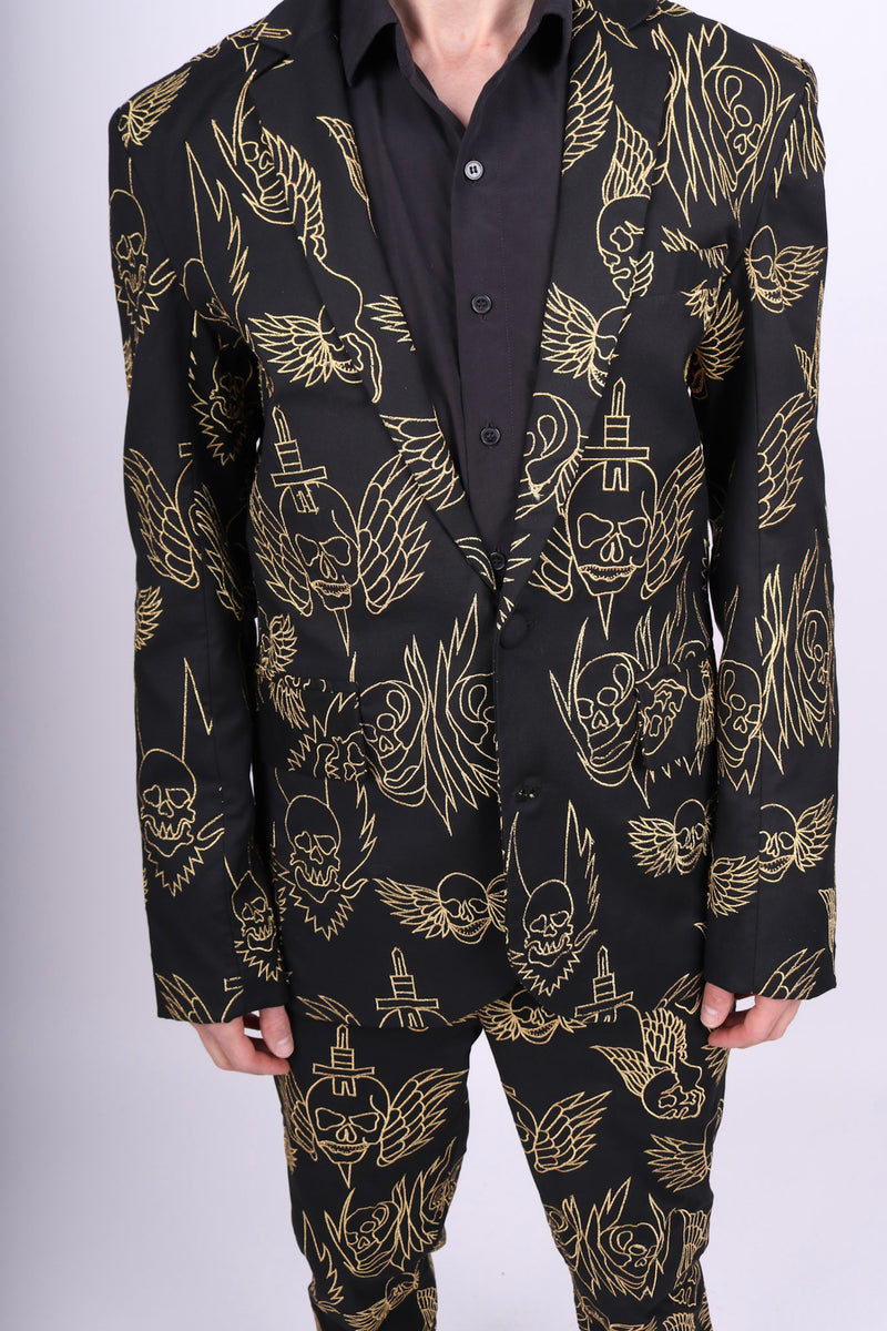 Any Old Iron Men's Skull Wings Suit