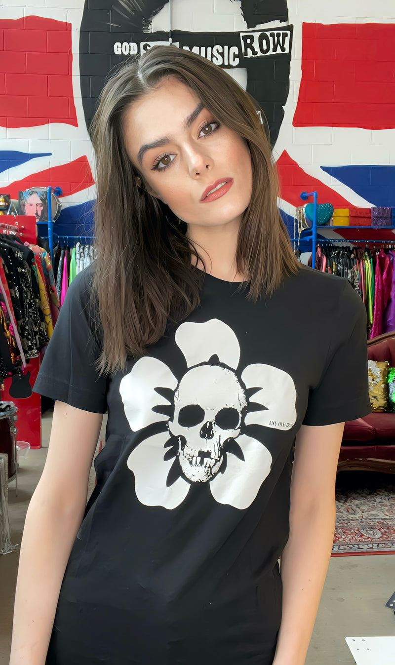 Camiseta con calavera floral de Any Old Iron