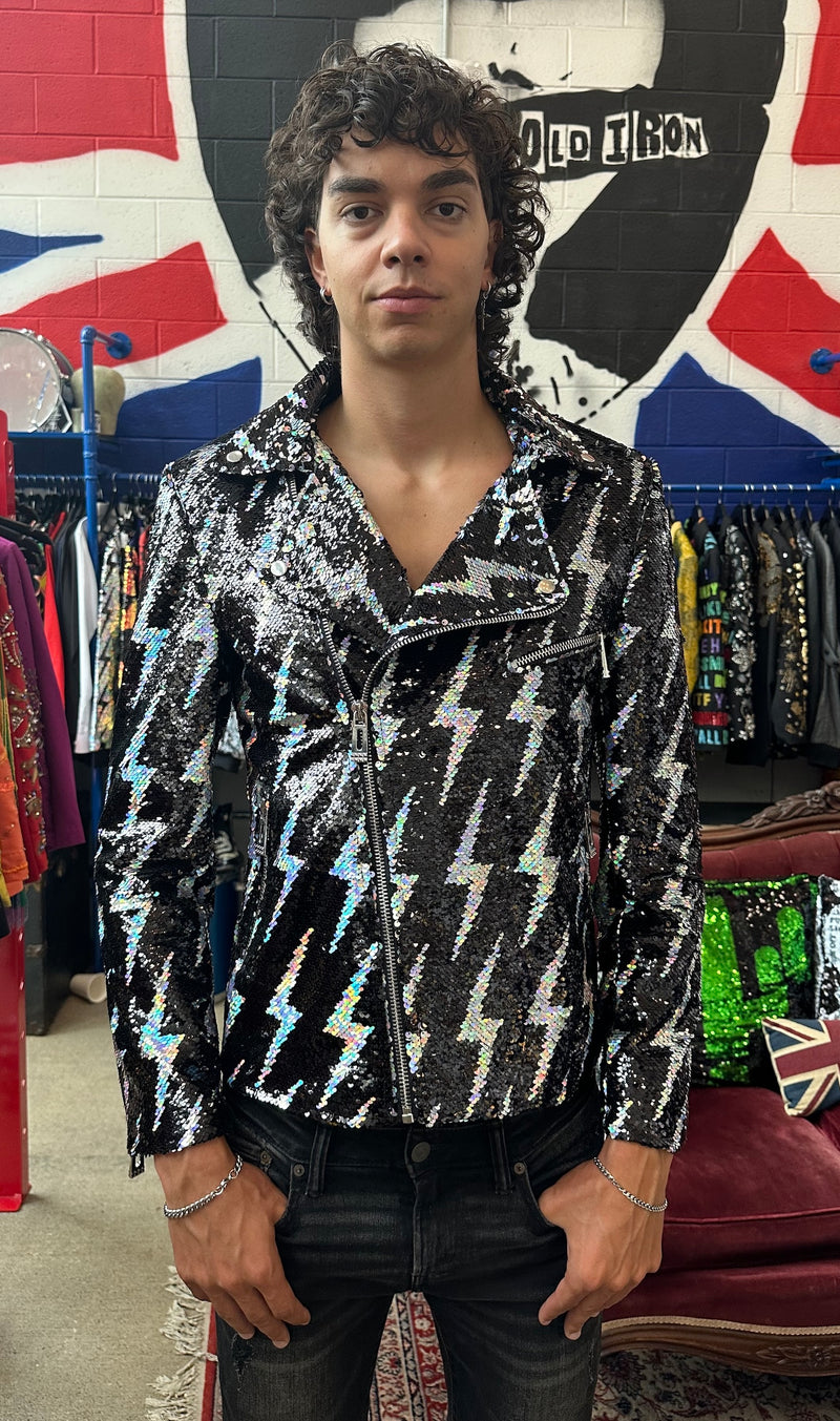 Any Old Iron Men's Black Side of Lightning Moto