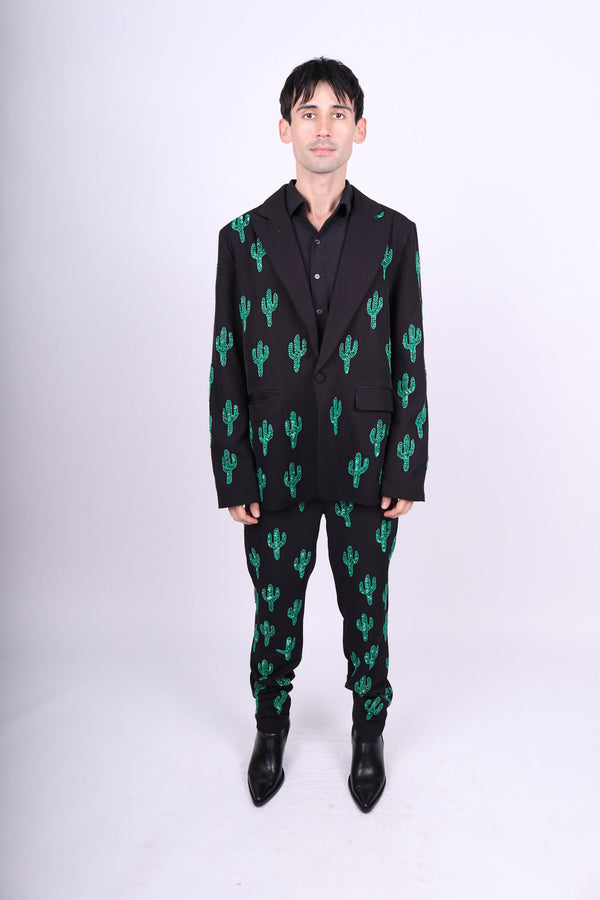Any Old Iron Men's Beaded Cactus Suit