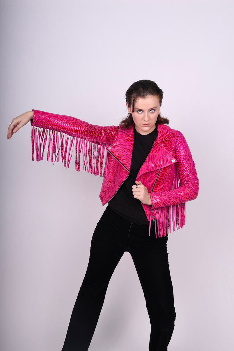 Any Old Iron Pink Python Moto