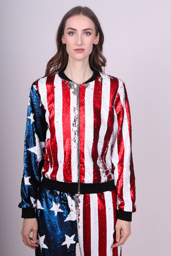 Any Old Iron Stars and Stripes Bomber Jacket