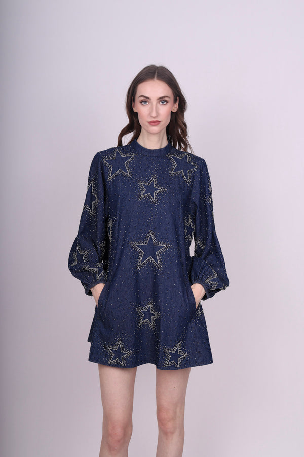 Any Old Iron Starburst Denim Dress