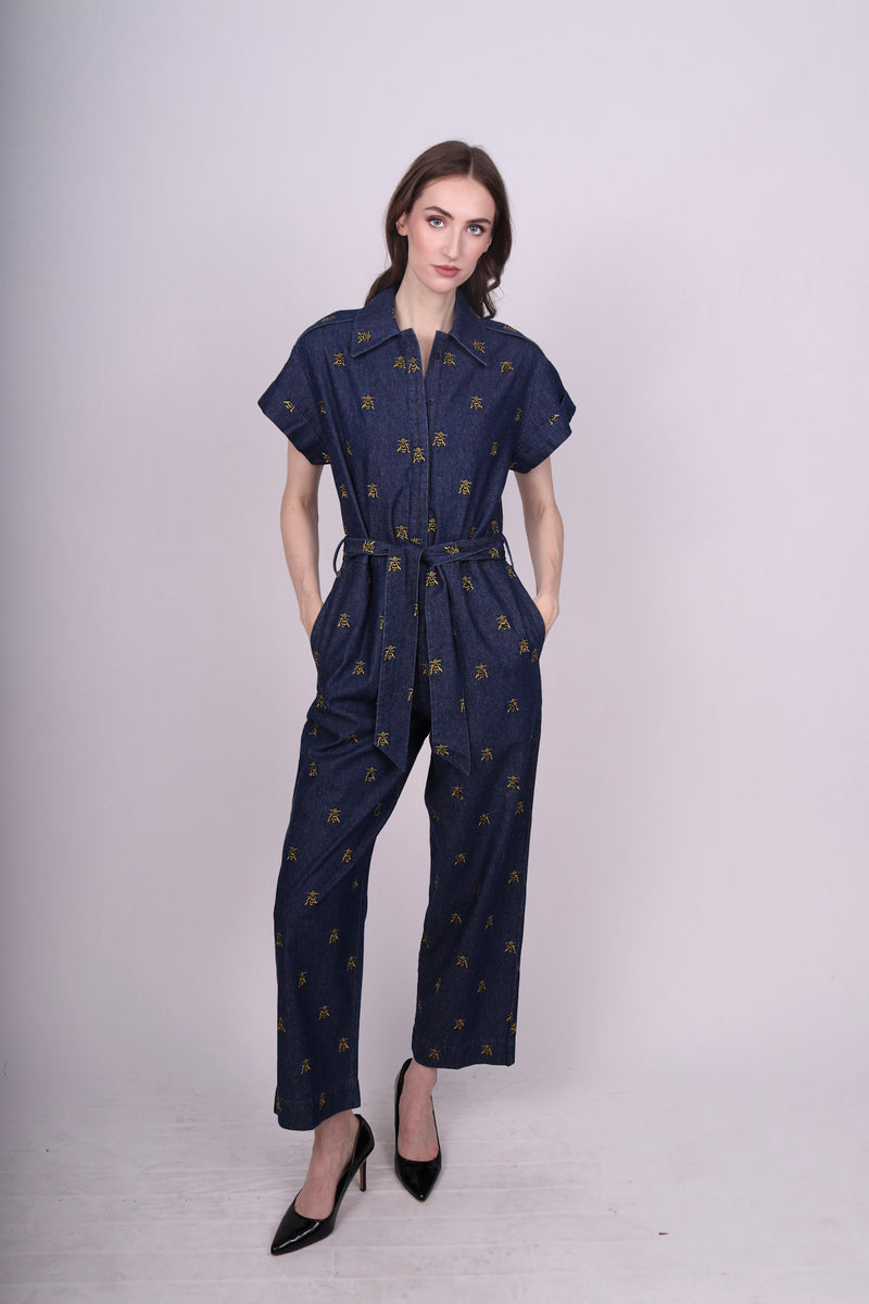 Any Old Iron Wasp Denim Jumpsuit