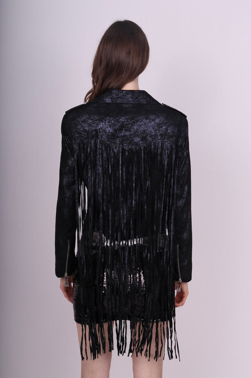 Any Old Iron Super Starstruck Fringe Moto Jacket