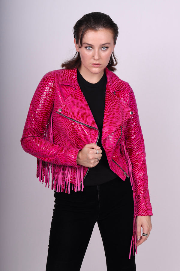 Any Old Iron Pink Python Moto