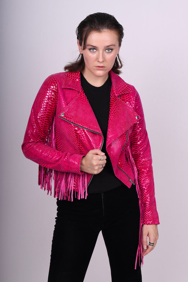 Any Old Iron Pink Python Moto