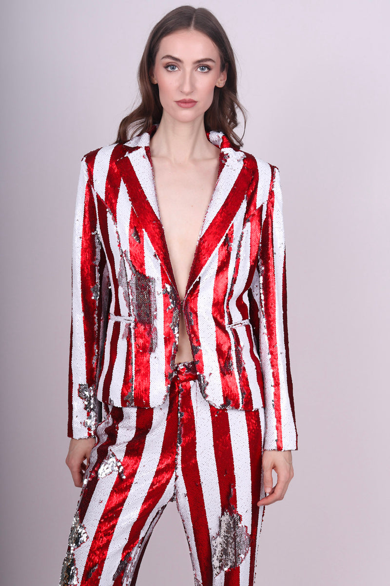 Any Old Iron Red Stripped Suit